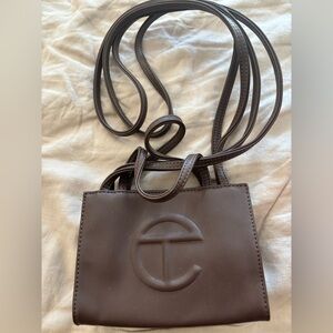 Telfar Chocolate Brown mini shopping toteCrossbody Bag